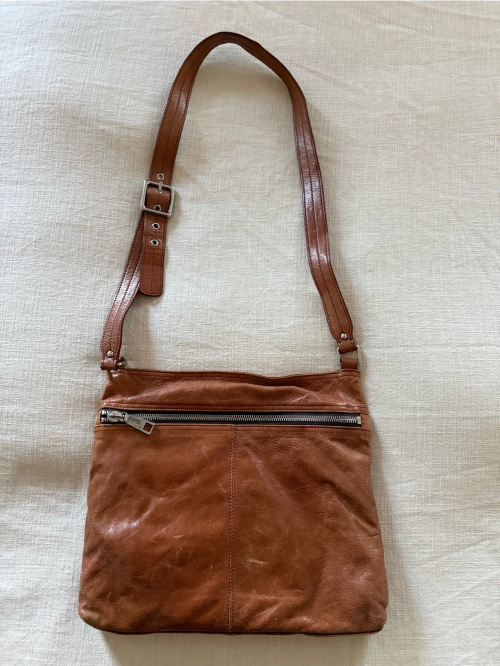 HOBO Cognac Brown Leather Crossbody with Matching Wallet